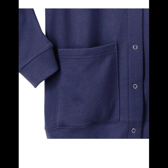 Womens Fleece Jacket Snap Front Cardigan Sweatshirt for Women XL navy blue - Picture 5 of 9